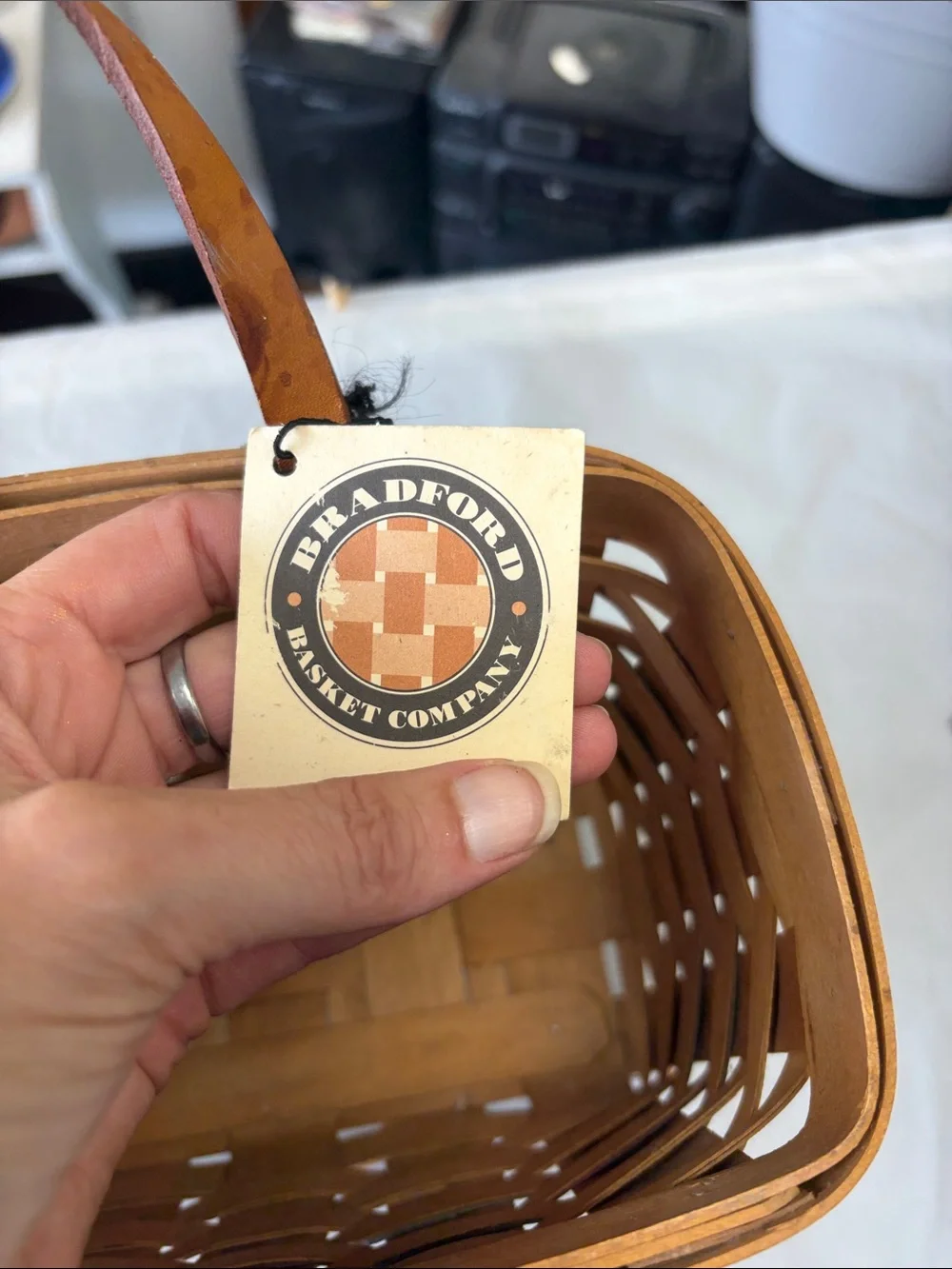 The Bradford Exchange Tan Basket with Brown and Red Accents